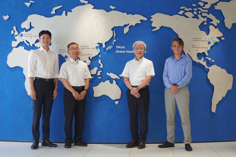 Yuichi Taka of HighChem, Yueyuan Long of HighChem Shanghai, and Osamu Matsuzaki and Yuto Iizuka of Asahi Kasei at Asahi Kasei’s headquarters.