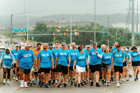 Participants in the 45th St. Jude Runs make their way from Memphis toward Peoria, Illinois. Courtesy of ALSAC/St. Jude Children’s Research Hospital