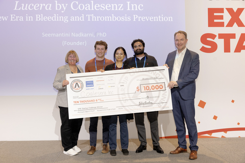 Coalesenz won first prize for their hand-held, point-of-care coagulation analyzer at the SPIE Startup Challenge at Photonics West in January 2026.