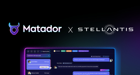 original Matador AI announces a partnership with Stellantis that gives eligible dealers in the U.S. access to 100% co-op reimbursement for select Matador lead nurturing solutions. (Photo: Matador AI)