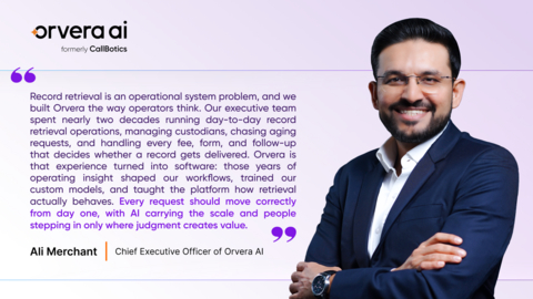 original Ali Merchant, Chief Executive Officer of Orvera AI, on how record retrieval operations run on the platform.