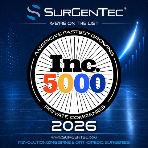 original SurGenTec® Named to the 2026 Inc. 5000 List of America's Fastest-Growing Private Companies