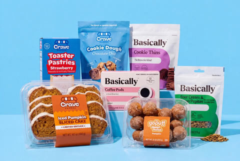 original Gopuff adds new seasonal products to its Crave Shoppe and Basically private label assortment.