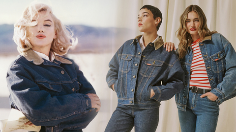 Lee® celebrates Marilyn Monroe’s 100th birthday with a global capsule reimagining the icon’s most famous looks. The collaboration highlights on and offscreen styles, including the Lee Storm Rider™ denim jacket famously photographed by Eve Arnold. Credit: Eve Arnold/Lee