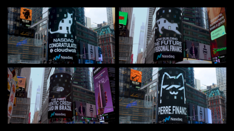 original Pierre, CloudWalk's AI-powered consumer financial agent on the Nasdaq Tower in Times Square, on Monday, August 17th