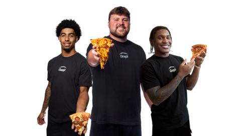 Casey’s has teamed up with college football standouts, offensive lineman Trevor Lauck (Iowa City, Iowa), wide receiver Isaiah Sategna III (Norman, Okla.) and wide receiver Dre’lon Miller (Waco, Texas) to rally fans out of bed, into tailgates and help early risers get ready for gameday with Casey's breakfast pizza.