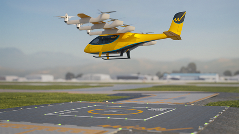 thumbnail Rendering of Wisk vertiport and Gen 6 aircraft at Hollister Airport