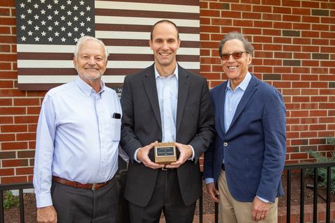 Trex CEO Adam Zambanini (center) with two of the company’s co-founders Roger Wittenberg (left) and Andy Ferrari (right). Established in 1996, Trex Company commemorates its 30th anniversary this year.