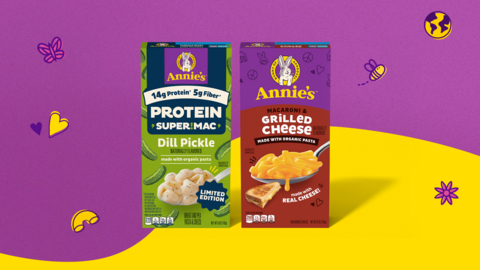 Annie's introduces protein-packed SUPER! Mac Dill Pickle Mac & Cheese alongside Macaroni & Grilled Cheese Mac & Cheese.