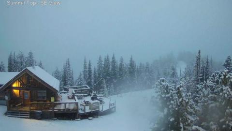 original Fresh snow at Panorama's summit, one of the Canadian Ikon Pass destinations that was blanketed in snow on August 30.