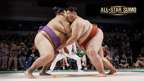 original Sumo Champions HIROKI (250 kg) and ICHI (230 kg) clash in ALL-STAR SUMO competition. Both have won previous ALL-STAR SUMO contests before, and they are two of the headliners (among 9 contenders) in the first ever elite sumo tournament in the Middle East.