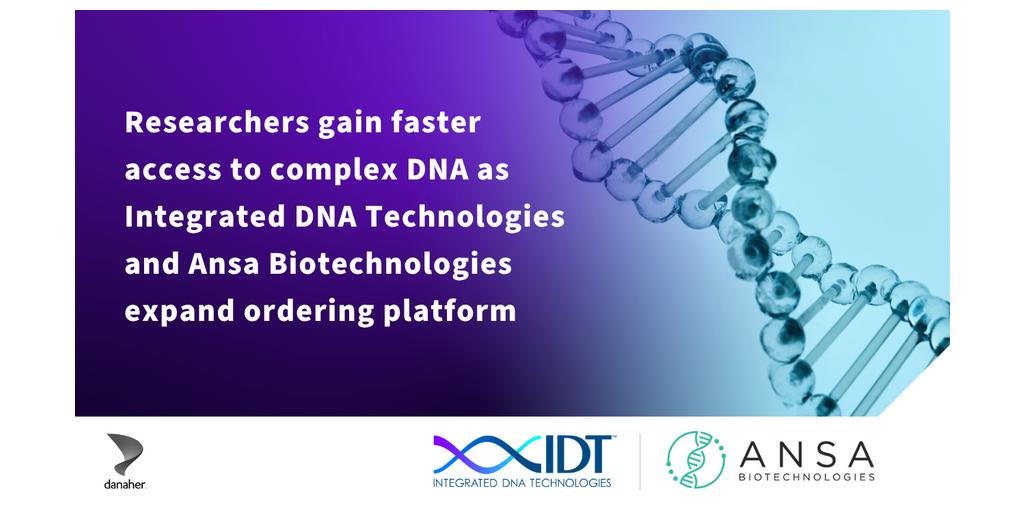 Researchers Gain Faster Access to Complex DNA as Integrated DNA Technologies and Ansa Biotechnologies Expand Ordering Platform 1 IDT%2BAnsa Businesswire