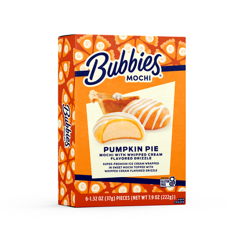 original Bubbies Pumpkin Pie Drizzled Mochi Ice Cream