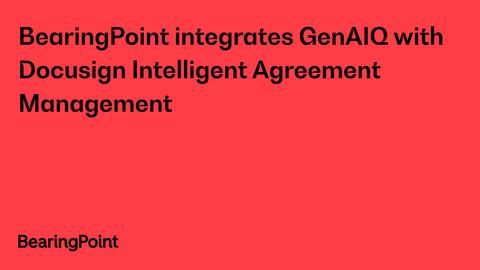 BearingPoint announces the integration of its AI platform, GenAIQ, with Docusign Intelligent Agreement Management, to help procurement teams unlock contract value, automate compliance monitoring, and recover revenue that is often lost through unmet supplier obligations.