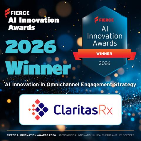 original Claritas Rx wins Fierce AI Innovation Award for Omnichannel Engagement Strategy. Patient Watchtower™ and Patient Services Omnichannel CRM recognized for turning predictive signals into coordinated action across the patient journey.