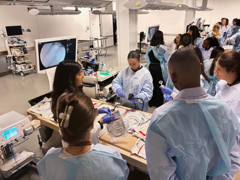 Physicians and fellows during an ASGE course, using Fujifilm's next-generation endoscopic technology