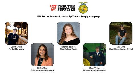 original Tractor Supply announced 146 recipients of the 2026 FFA Future Leaders Scholarship.