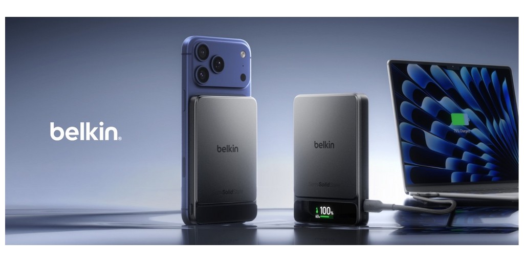 Belkin presenta il futuro della ricarica portatile con i nuovi power bank UltraCharge Pro a cella semisolida