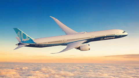 Photo courtesy Boeing. A Boeing 787 in flight, enabled by advanced composite components from Albany Engineered Composites.