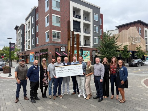 Tri Counties Bank presents $25,000 donation to the Downtown Redding Steam Whistle project.