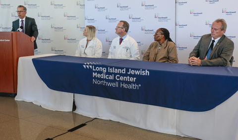 original Northwell Health CEO John D’Angelo along with Drs. Jacqueline Moline and Craig Devoe discuss the rise in 9/11-related cancers with cancer survivors Felicia Ivey-Toure and Frank Kotnik. Credit Northwell Health