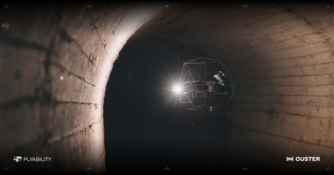 original Elios 3 with Ouster lidar navigating a dark, GPS-denied sewer tunnel