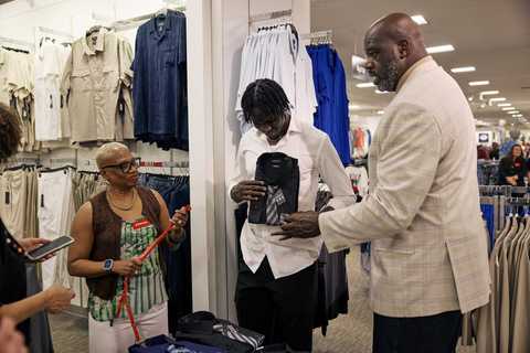 Global spokesperson and brand advocate, Shaquille O'Neal, greets Clayton State students during a previous JCPenney Suit Up event in April, 2026.