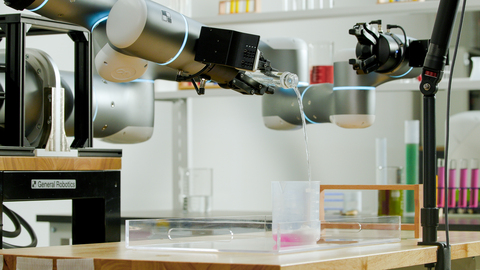 GRID, the robot intelligence platform from General Robotics, auto‑engineers the full lifecycle of a complex pouring skill — from creation and testing to deployment and real‑world evaluation in a biolab.