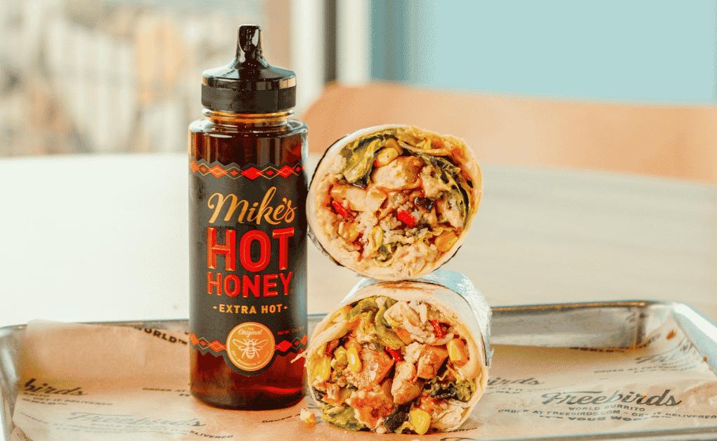 Freebirds World Burrito and Mike's Hot Honey Extra Hot® Crank up