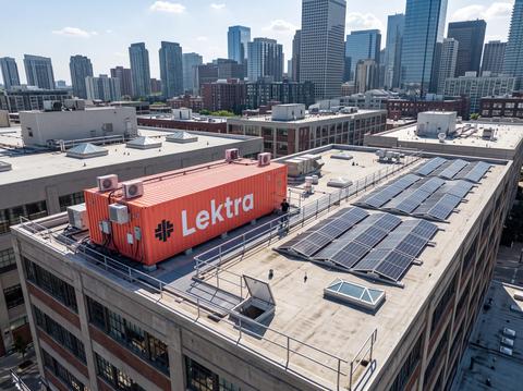 Penguin Solutions is collaborating with Lektra to deploy and optimize distributed AI data centers powered by its Full-Stack AI Factory Platform. Shown here on a metropolitan rooftop, a Lektra EdgeScale micro data center leverages local carbon-free energy to help overcome centralized grid constraints.