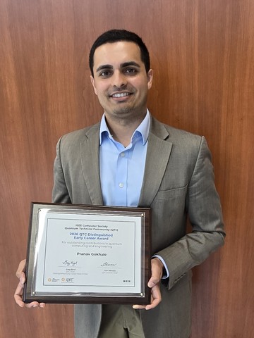 Infleqtion CTO and co-founder Pranav Gokhale receives the 2026 IEEE Quantum Technical Community Distinguished Early Career Award.