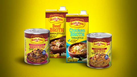 original The Old El Paso™ broth and soup lineup bring birria, chicken tinga, steak burrito and cheesy beef taco flavors to the bowl – whether you're cooking from scratch or reaching for something quick.
