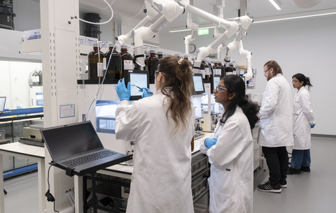 Scientists at Chemify's first Chemifarm in Glasgow work on the discovery and synthesis of new molecules. Chemify just received £22 million ($29.7 million) in grants from Scottish Enterprise and the UK Government to more than double its digital chemistry research and development capacity. The expansion will establish Chemify as the first Chemistry Hyperscaler and vastly increase its ability to deliver closed-loop chemistry through Chemputation to partners across pharmaceuticals, specialty chemicals and advanced materials (Chris James photo).