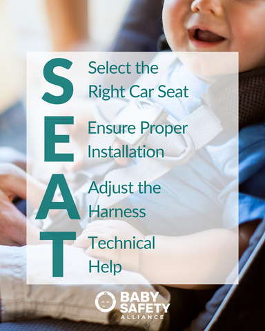 Car seat inspections show that over half of all car seats are installed or used incorrectly. Small mistakes can compromise a seat’s protective functions when it matters most. During Child Passenger Safety Week, September 20-26, 2026, the Baby Safety Alliance® encourages families to check their S.E.A.T.