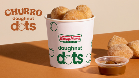 original Poppable, dippable cinnamon sugar-coated Doughnut Dots with dulce de leche dipping sauce available for a limited time beginning Sept. 22