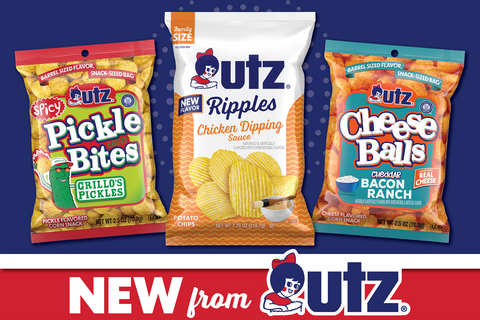 Utz Debuts New Snack Innovations: Spicy Pickle Bites, Chicken Dipping Sauce Potato Chips and Cheddar Bacon Ranch Cheese Balls