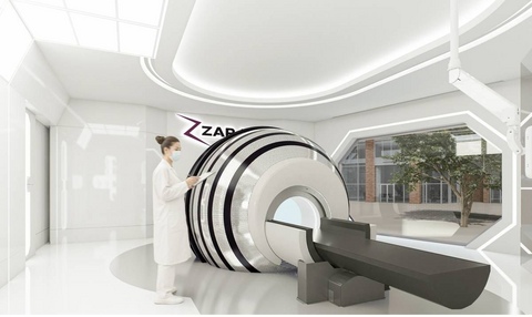original Architectural interior rendering of the new ZAP-X® Gyroscopic Radiosurgery® treatment suite at Vibharam Amatanakorn Specialized Cancer Hospital, Chonburi Province, Thailand.