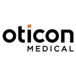 Oticon Medical logo black with orange 32mm 1 002