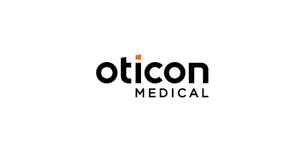 Oticon Medical logo black with orange 32mm 1 002