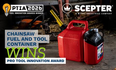original Scepter, a Myers Industries Company and leading innovator in portable fuel container manufacturing, is proud to announce that its Chainsaw Fuel and Tool Container has been awarded a 2026 Pro Tool Innovation Award (PTIA) in recognition of its unique combination of fuel and tool storage. “Designed with tree care professionals, landscapers, and homeowners in mind, this container is an innovative new approach to a legacy international product whose return has long been requested by consumers in the United States,” said Greg Plunkett, Director of Marketing at Scepter.
