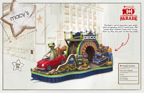 GEICO and Macy’s announced a new partnership marking the company’s first-ever Macy’s Thanksgiving Day Parade appearance for the 100th march. GEICO will debut the Road Trip to Parade float, bringing the GEICO Gecko and friends on a journey to the streets of New York City to help kick off the holiday season.