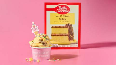 Betty Crocker’s best-selling Betty Crocker Yellow Cake Mix gets the scoop treatment in a birthday inspired exclusive ice cream flavor created with MUSEUM OF ICE CREAM.