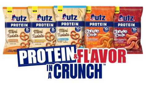 The new Utz® Protein Snacks lineup features Protein Pretzels and Protein Cheese Curls.