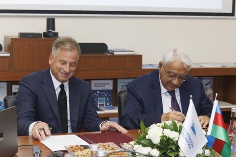 original Pictured: Robert Polston, CEO of Spartan Education Group and Rector Arif Pashayev of the National Aviation Academy of Azerbaijan
