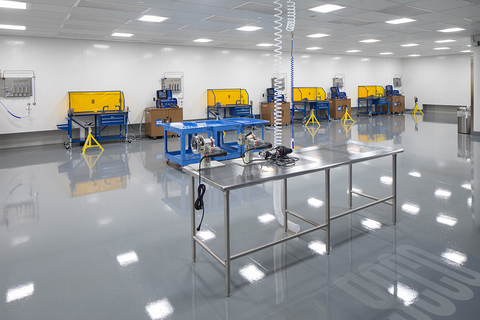 original Cleanroom fabrication space in ACCO Engineered Systems' new process piping fabrication shop in Peoria, AZ.