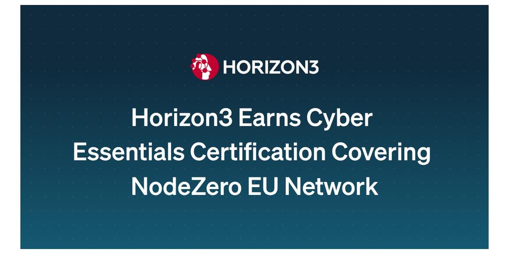 Horizon3 ottiene la certificazione Cyber Essentials che copre la rete NodeZero EU