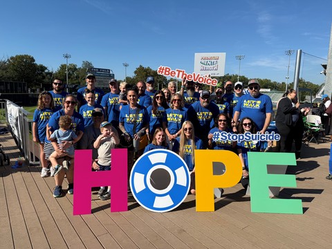 original MITER Foundation team members and families participated in an Out of the Darkness Walk in Harrisburg, Pa.