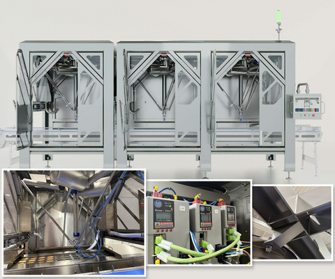 Harpak-ULMA’s modular robotic loading platform combines single- and dual-unit modules to create highly scalable configurations for hygienic processing environments, all built on standardized Allen-Bradley/Rockwell Automation controls.