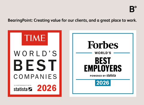 original BearingPoint has been recognized in two of the world’s most prestigious rankings: TIME World’s Best Companies 2026 and Forbes World’s Best Employers 2026. This continued recognition reflects BearingPoint’s global relevance and its commitment to creating client value, fostering a strong people culture, and driving sustainable growth.