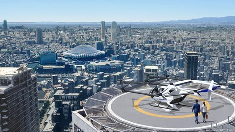 original Conceptual image of a rooftop eVTOL vertiport
